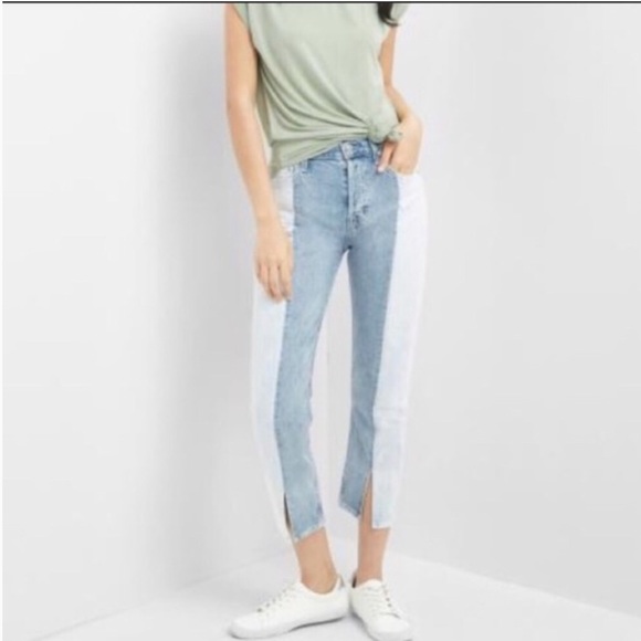 GAP Denim - New Gap Two Tone Denim Crop Straight Leg Jeans